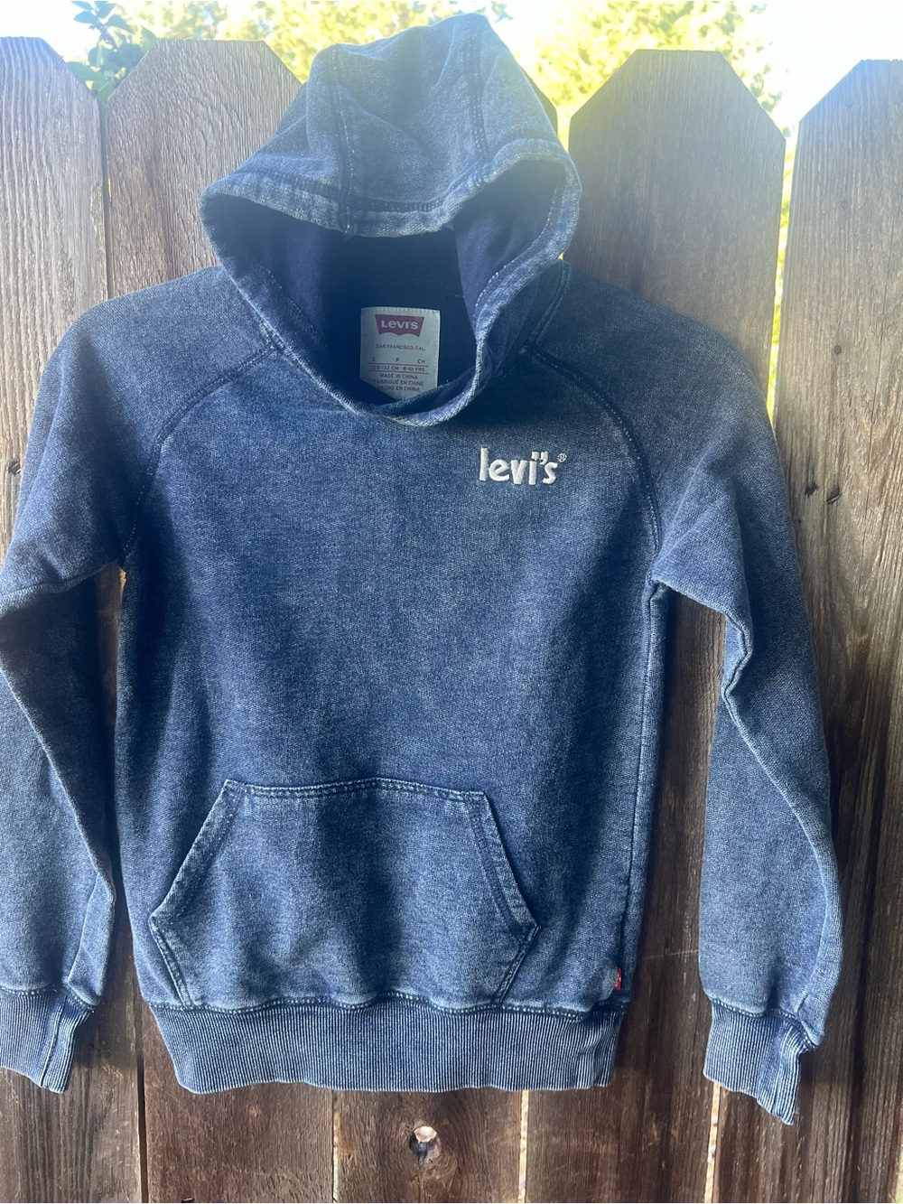 Levi's Kids Dark Navy Hooded Pullover Puffer-Style Sweatshirt